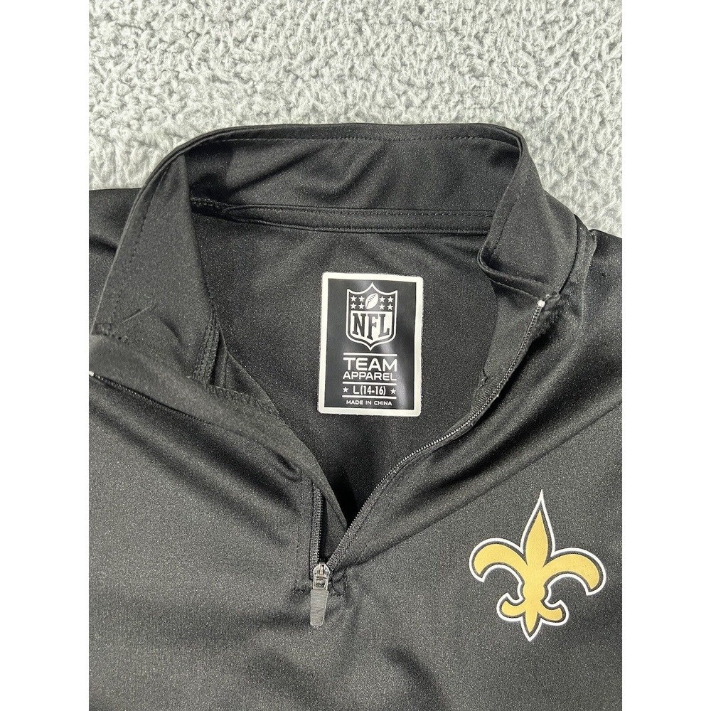 NFL New Orleans Saints Quarter Zip Boys Large 14-16 Lightweight Sporty Outdoor